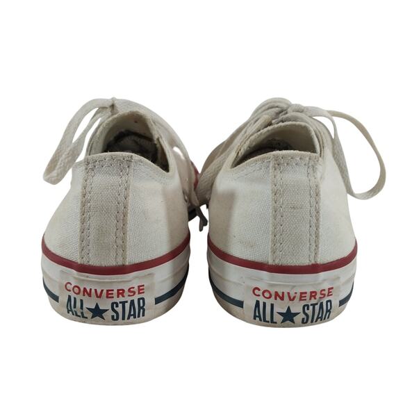CONVERSE! ICONIC ALL STAR WHITE CANVAS & RUBBER LOW TOP SNEAKERS! SZ 7W - Picture 8 of 10